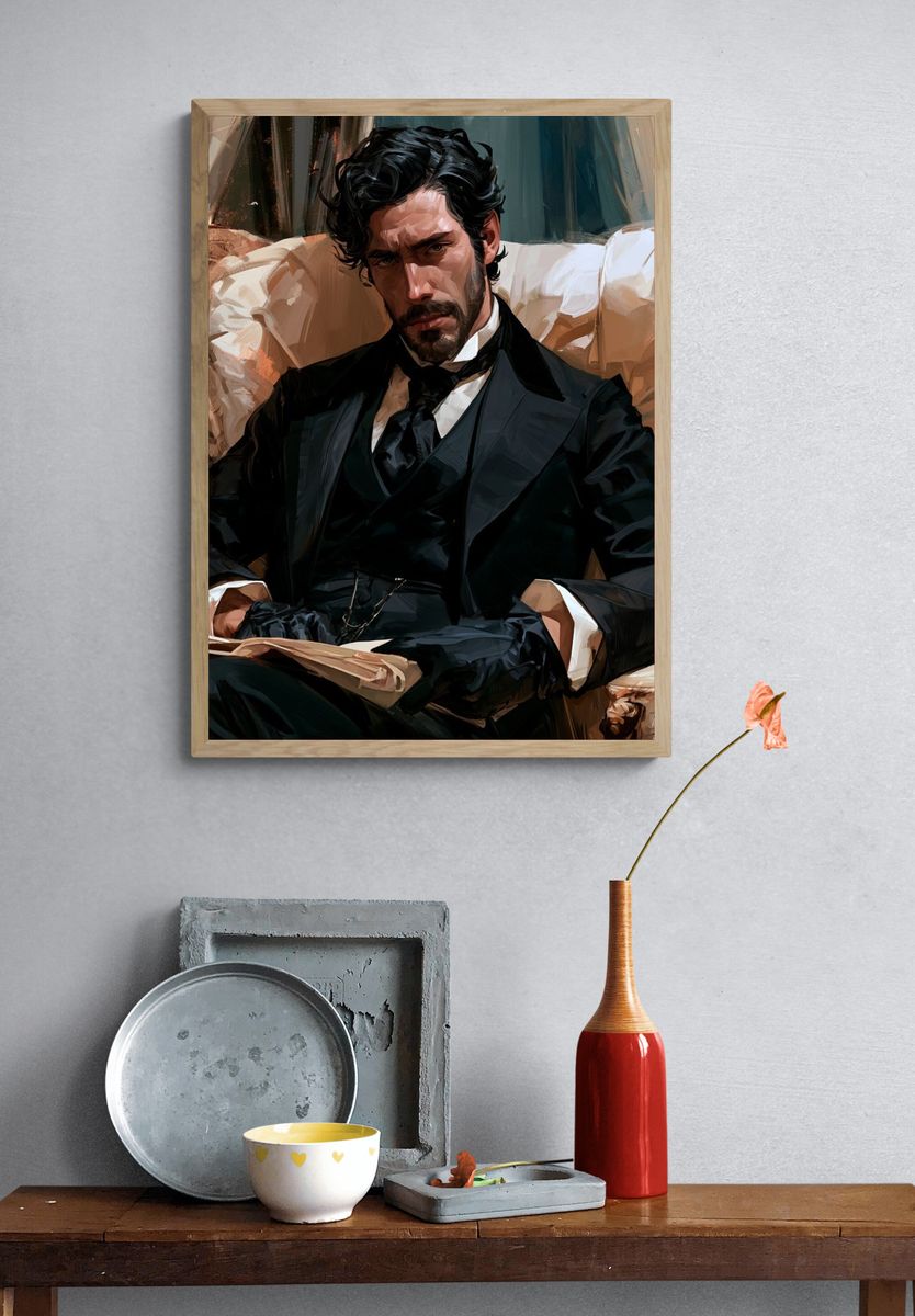 Victorian Gentleman Portrait Print. — room view 3