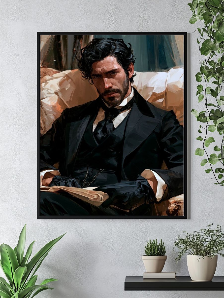 Victorian Gentleman Portrait Print. — room view 4