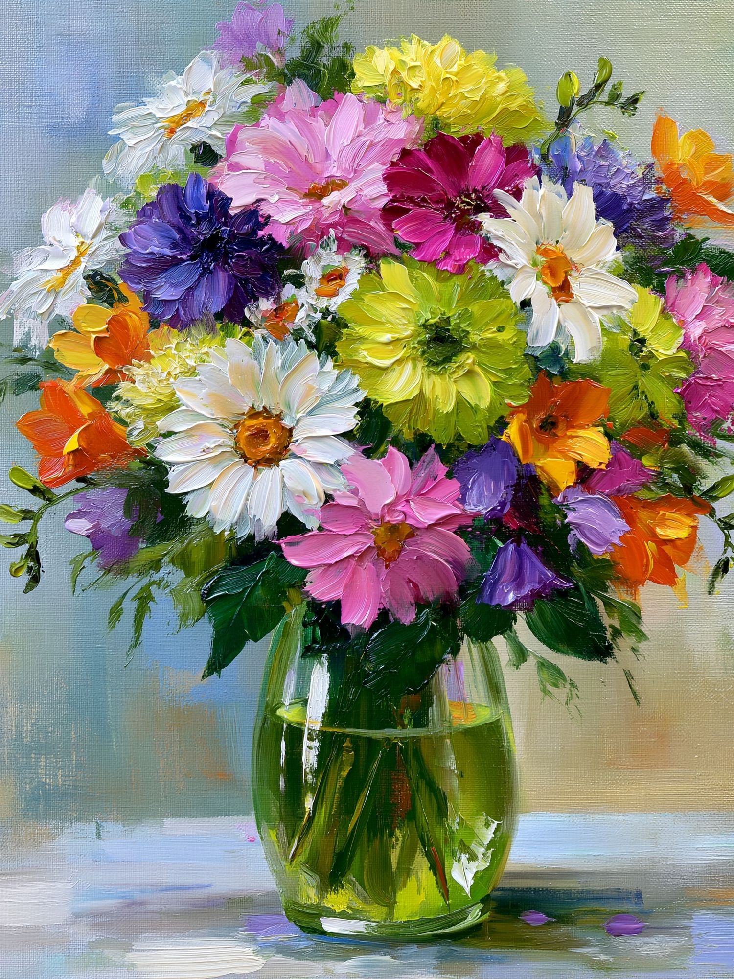 Colorful Floral Bouquet Painting Poster. poster — fine-art art