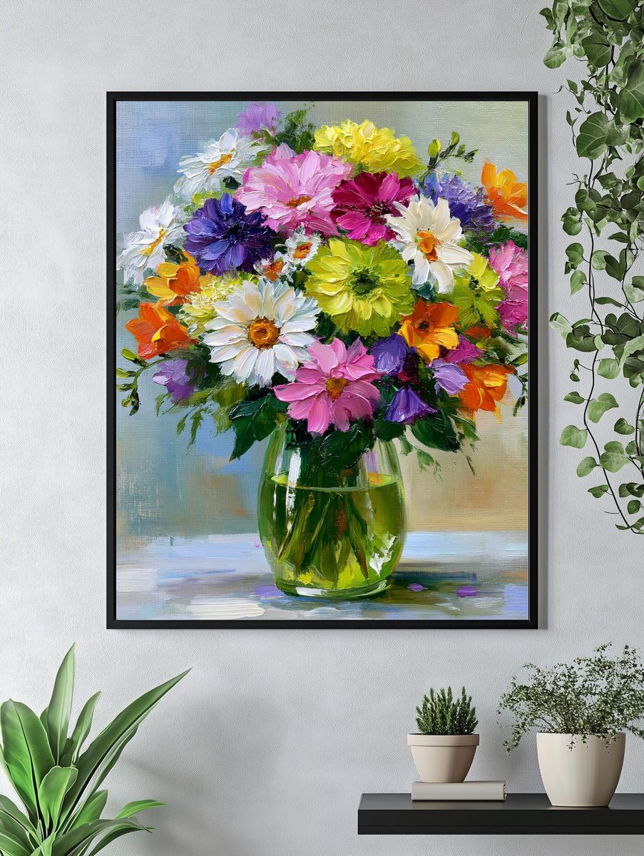 Colorful Floral Bouquet Painting Poster. — room view 4