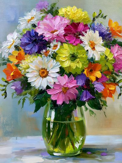 Colorful Floral Bouquet Painting Poster. poster