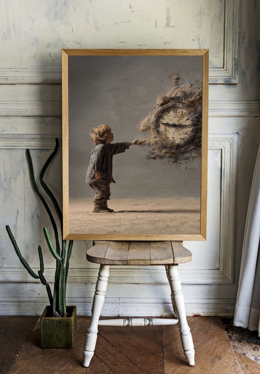 Time Dust Surrealism Print. room preview