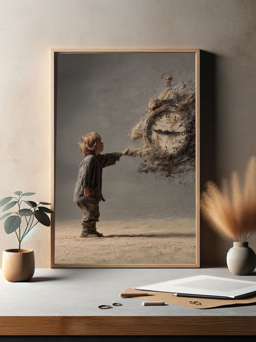 Time Dust Surrealism Print. — room view 2