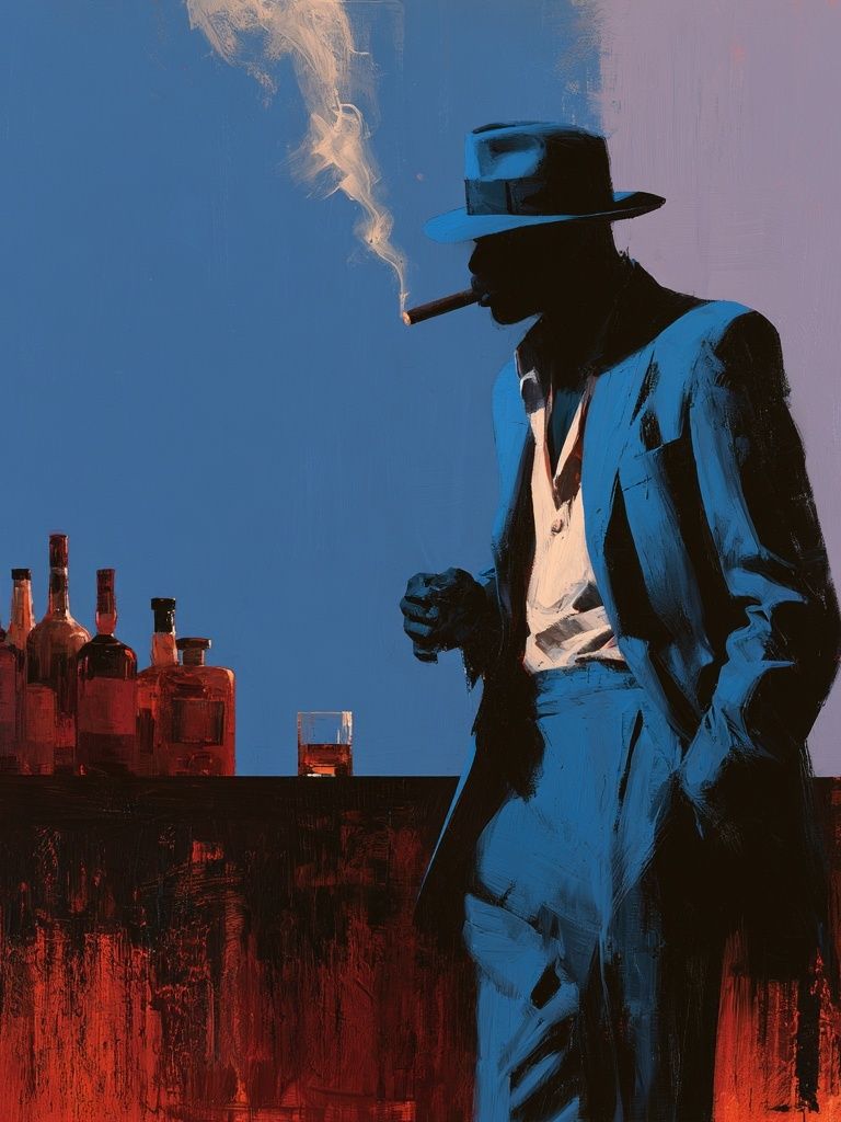 Blue Noir Cigar Lounge Poster. poster — fine-art art