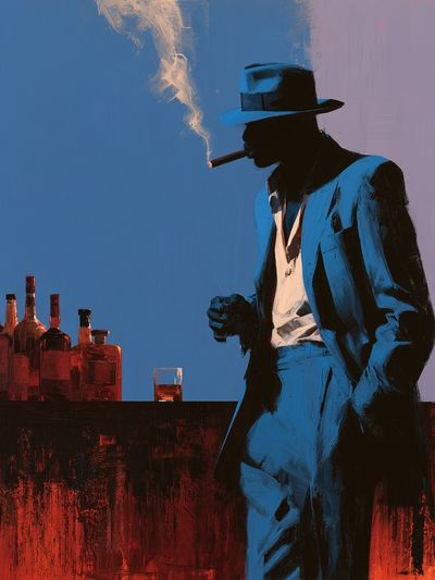 Blue Noir Cigar Lounge Poster.