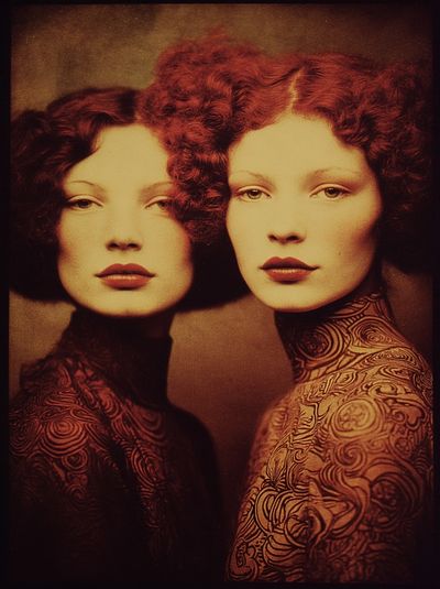 Surreal Red Portrait Print.