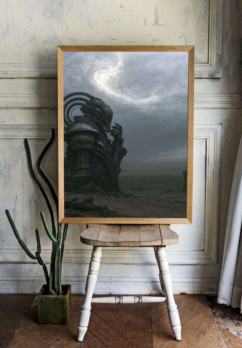 Surreal Desert Ruins Fine-Art Print. — room view 1
