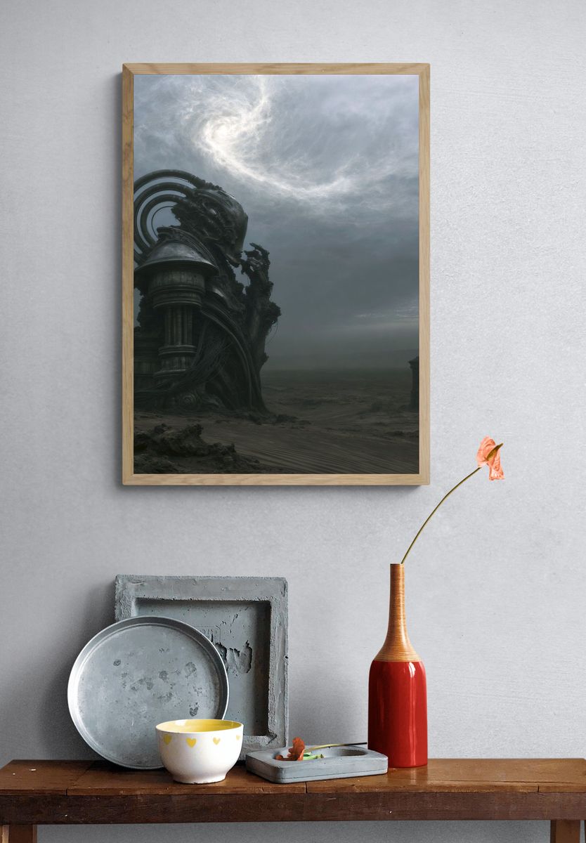 Surreal Desert Ruins Fine-Art Print. — room view 3