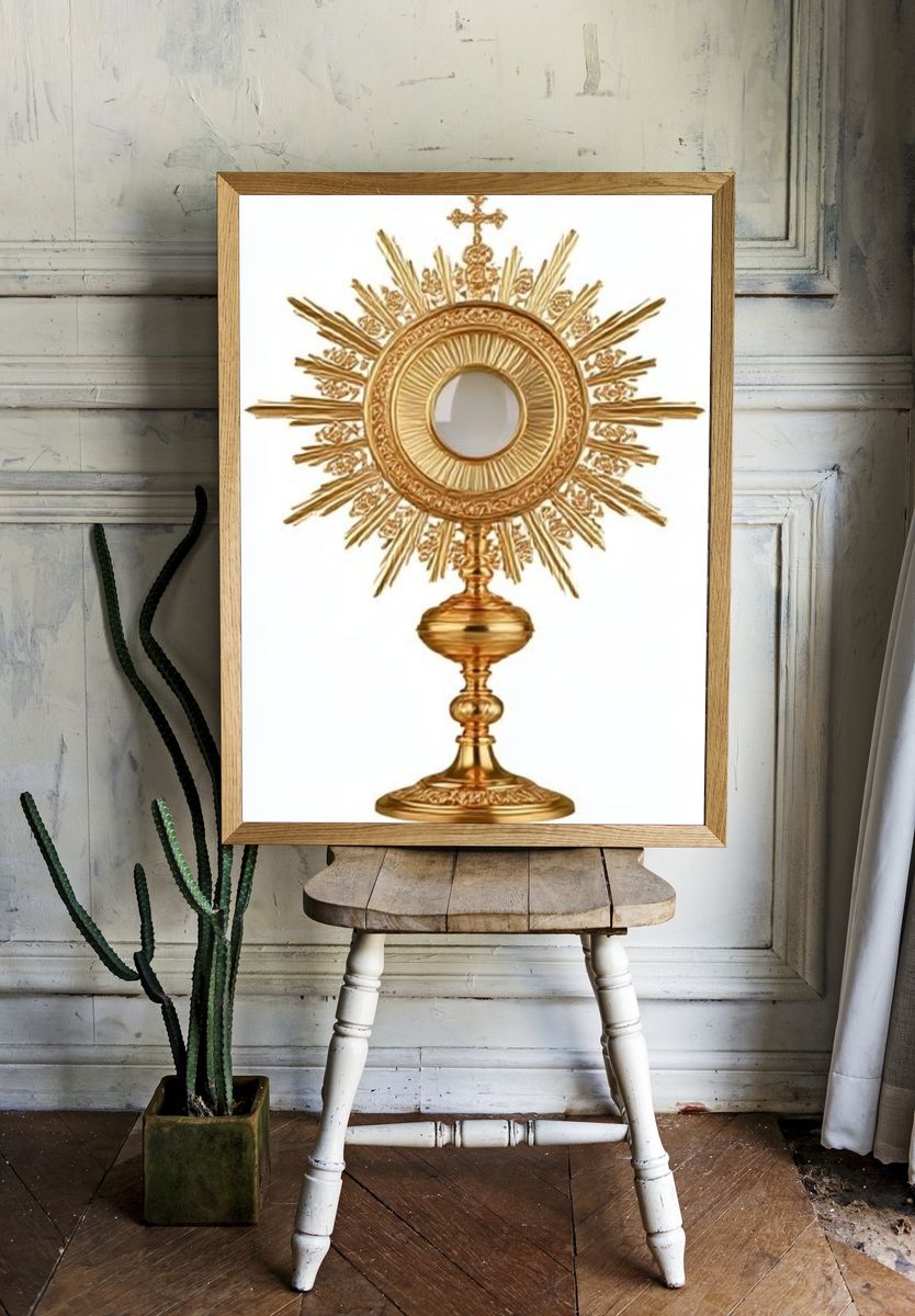 Golden Monstrance Religious Print. room preview