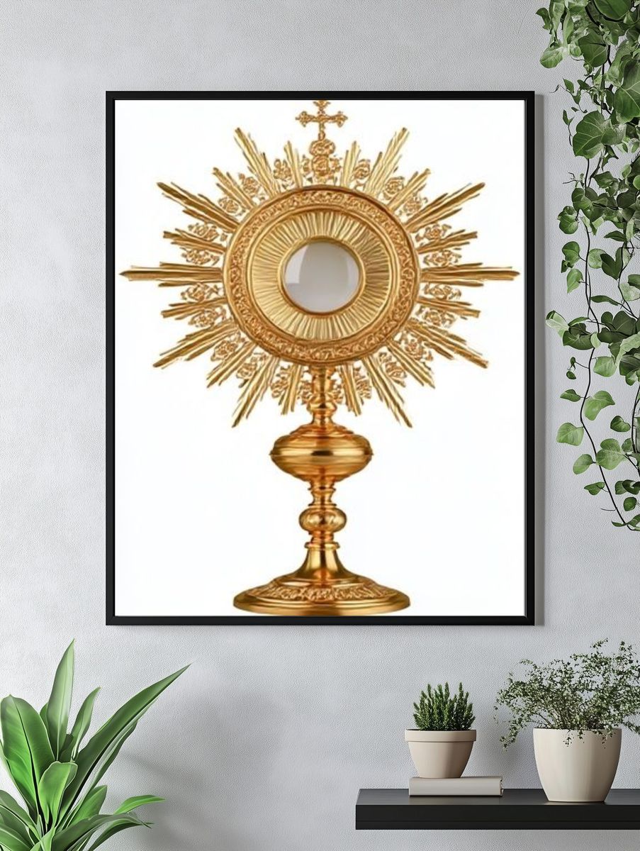 Golden Monstrance Religious Print. — room view 4