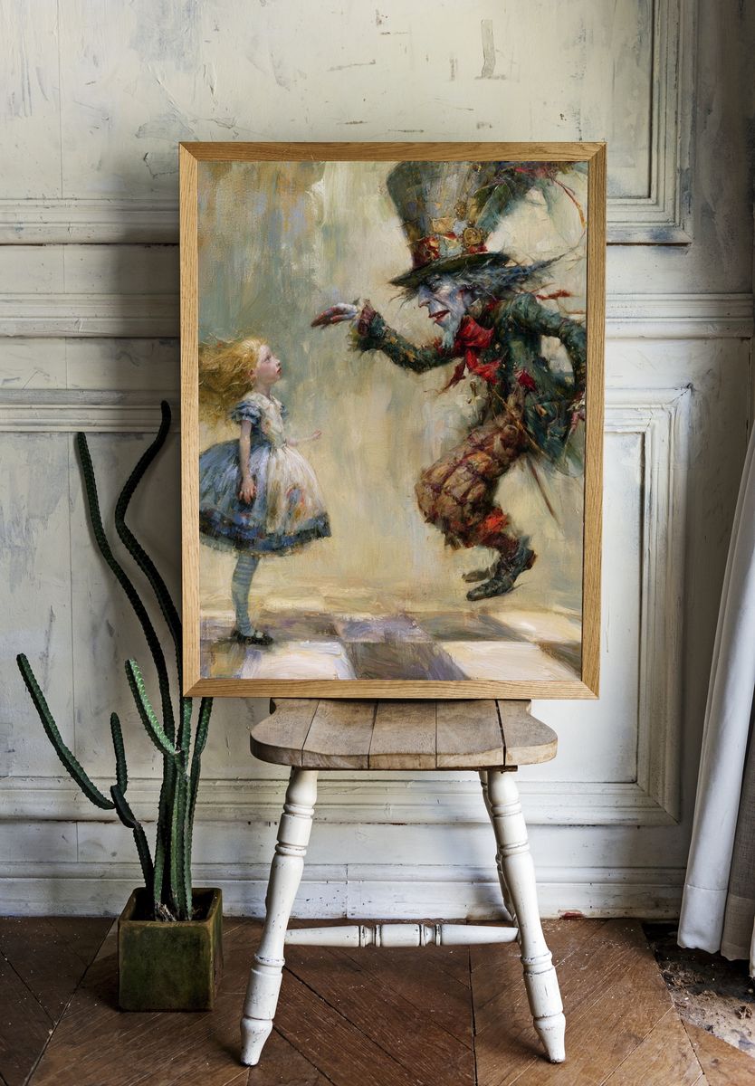 Alice and the Mad Hatter Print. room preview