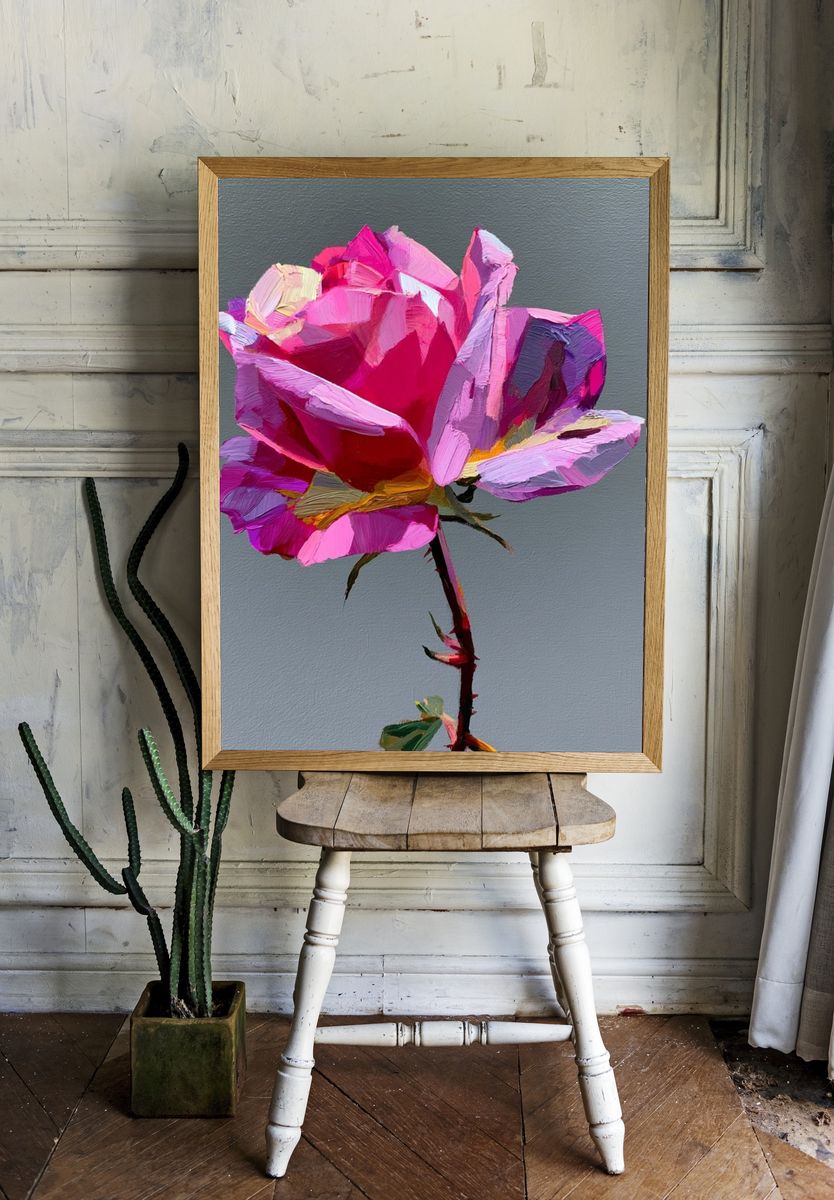 Pink Rose Fine-Art Print. room preview