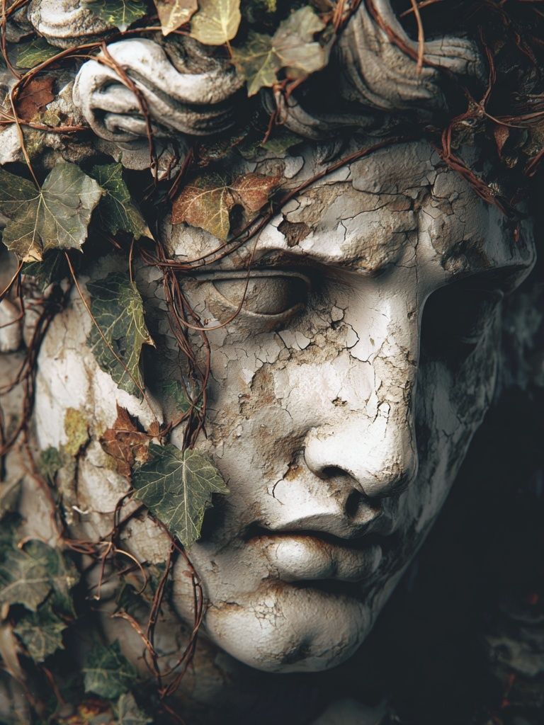Ivy Stone Face Surrealism Print. poster — fine-art art