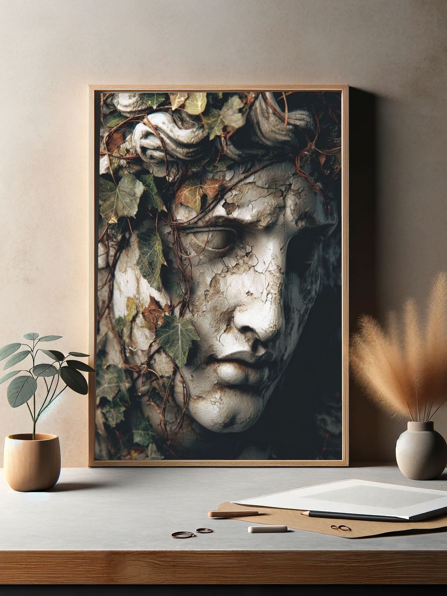 Ivy Stone Face Surrealism Print. — room view 2
