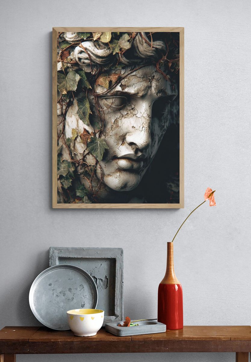 Ivy Stone Face Surrealism Print. — room view 3