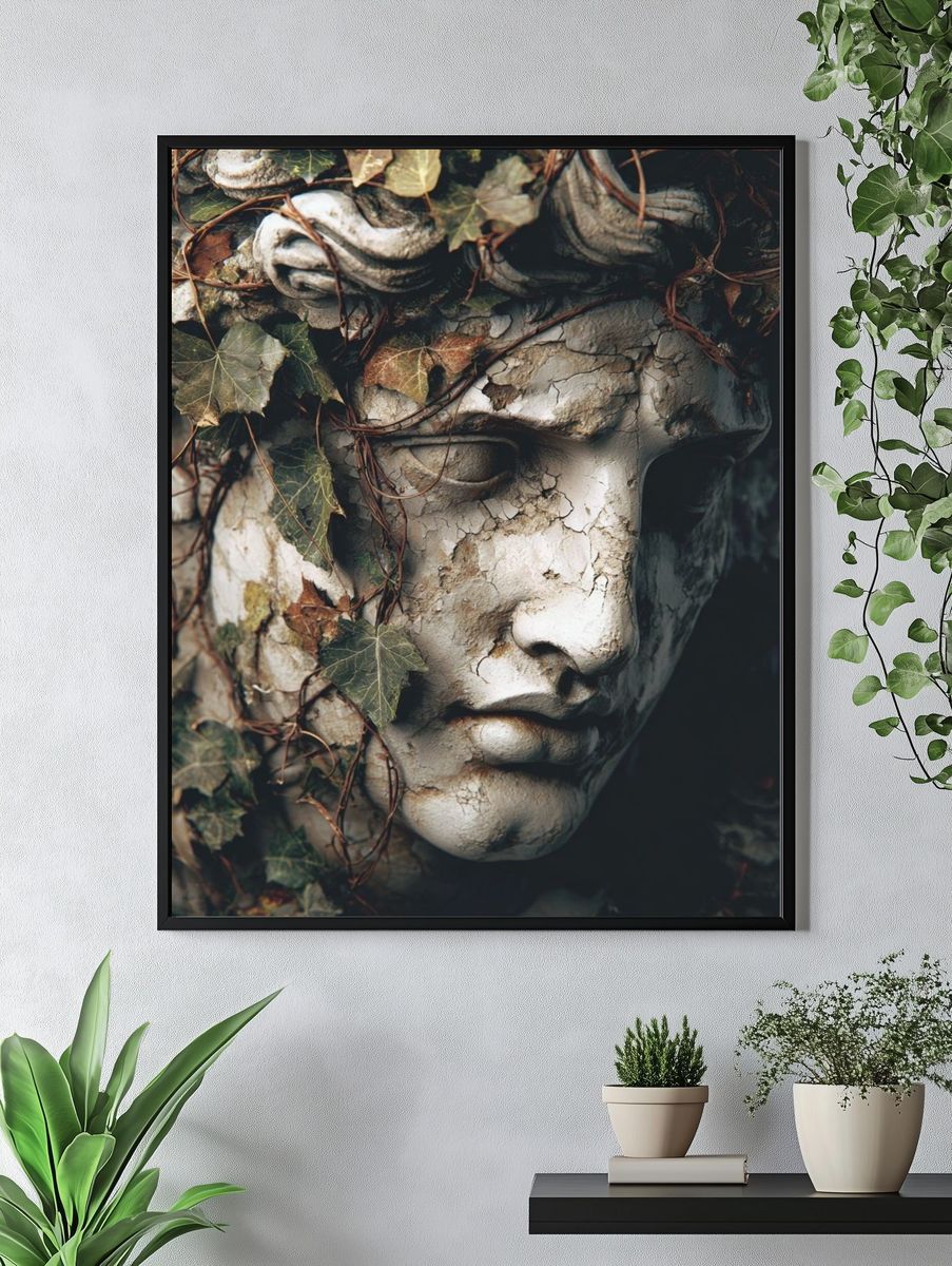 Ivy Stone Face Surrealism Print. — room view 4
