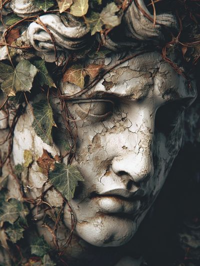 Ivy Stone Face Surrealism Print. poster