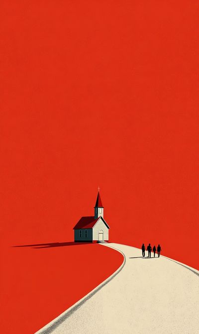 Red Chapel Landscape Poster.