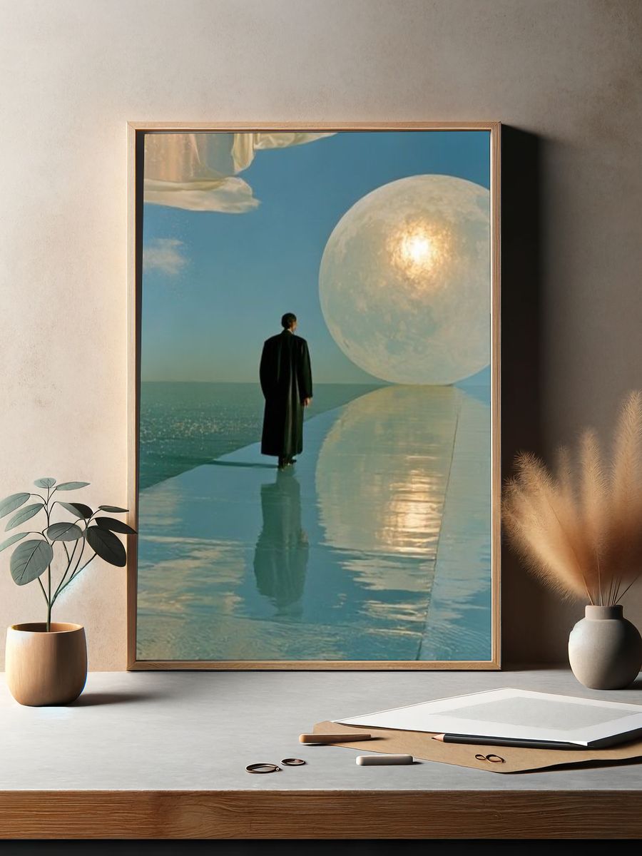 Surreal Moonlit Walk Fine-Art Poster. — room view 2