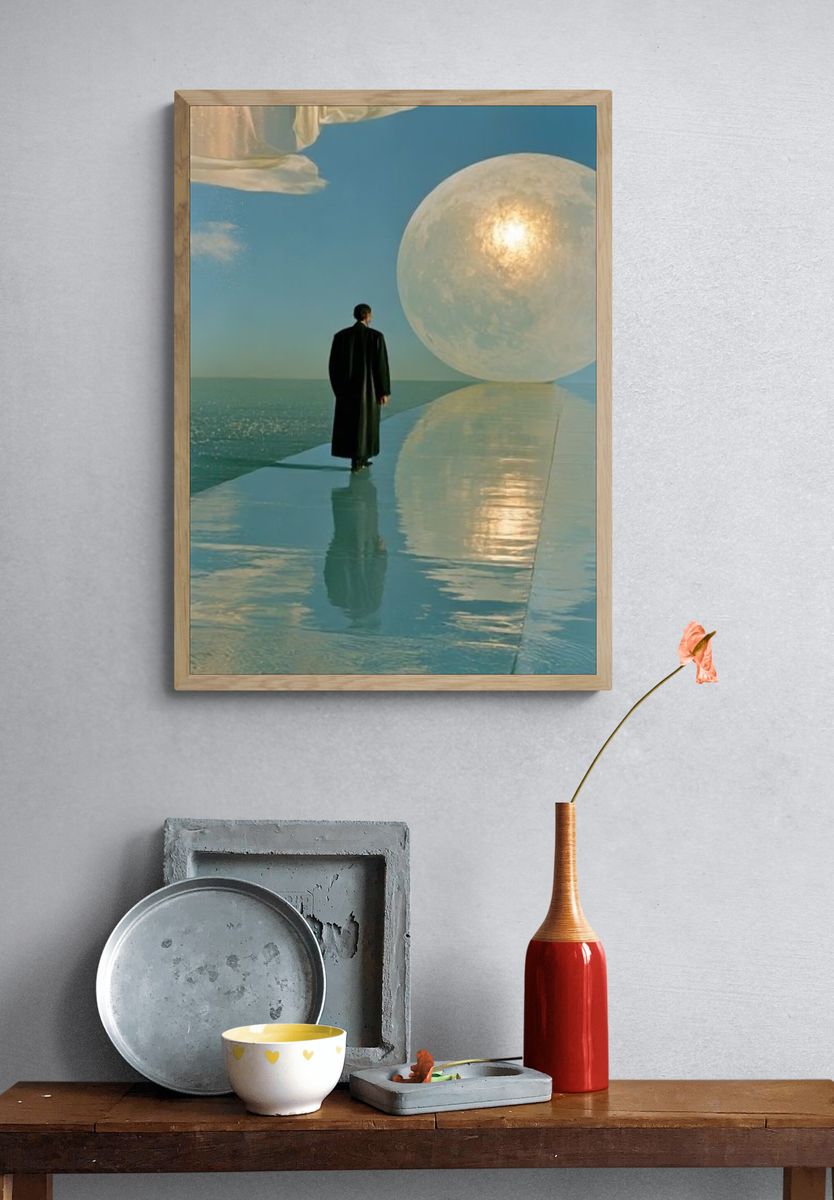 Surreal Moonlit Walk Fine-Art Poster. — room view 3