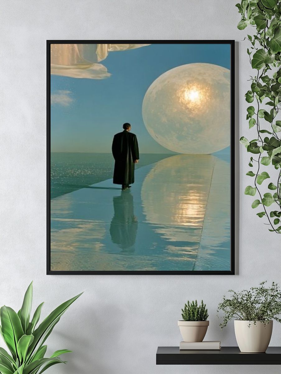 Surreal Moonlit Walk Fine-Art Poster. — room view 4