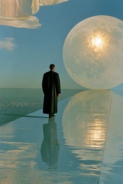 Surreal Moonlit Walk Fine-Art Poster.