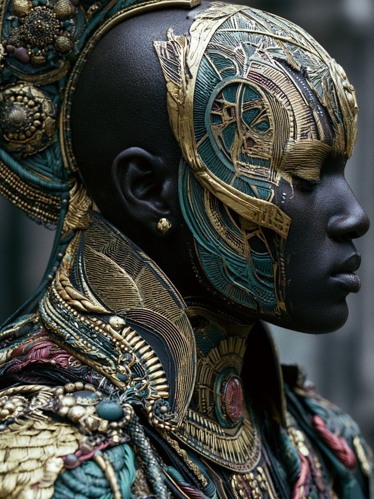 Ornate Tribal Portrait Print. poster detail
