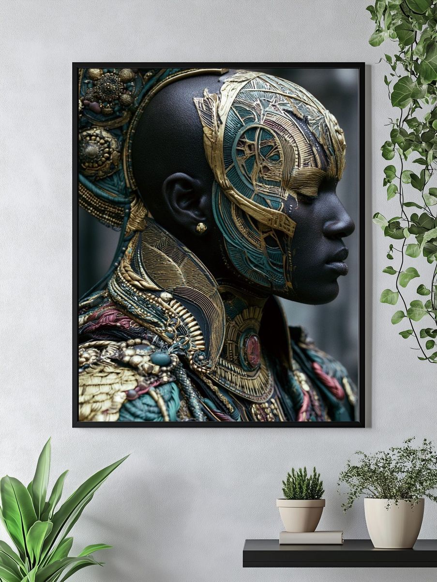 Ornate Tribal Portrait Print. — room view 4