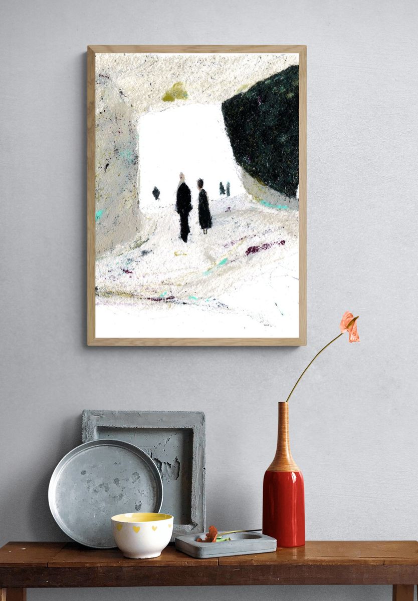 Abstract Figures in White Space Poster. — room view 3