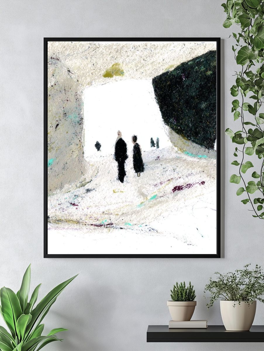 Abstract Figures in White Space Poster. — room view 4