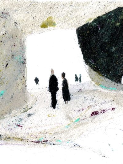 Abstract Figures in White Space Poster. poster print