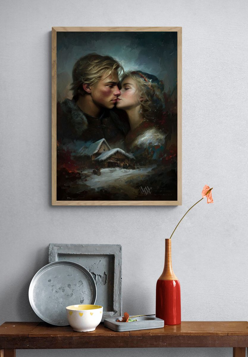 Winter Lovers Fantasy Print. — room view 3