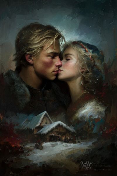Winter Lovers Fantasy Print. poster