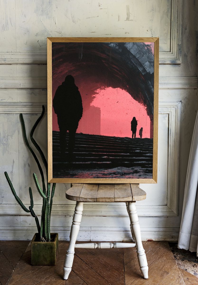 Urban Silhouette Tunnel Poster. room preview