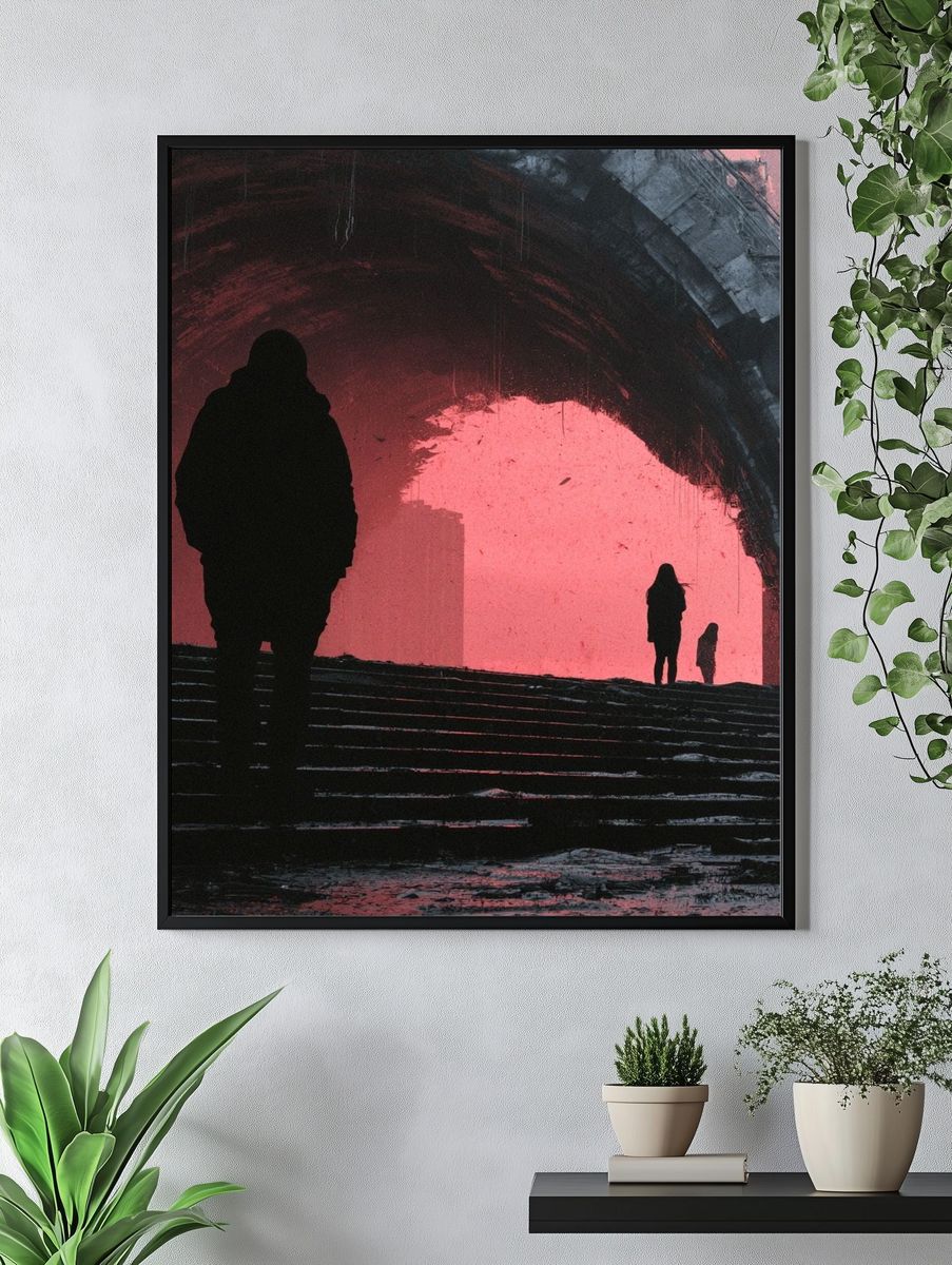 Urban Silhouette Tunnel Poster. — room view 4