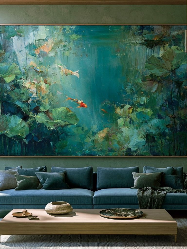 Lotus Pond Abstract Print. poster detail