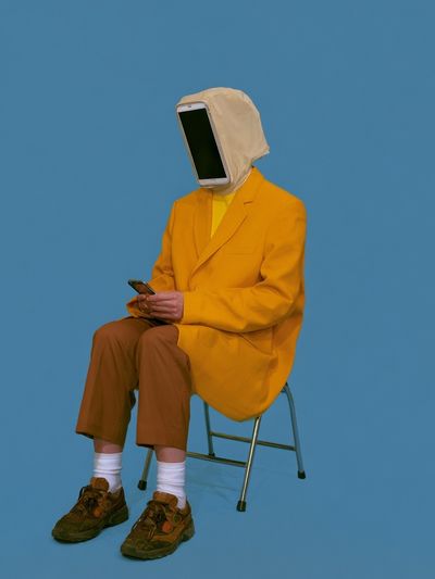 Surreal Phone Head Portrait Print.