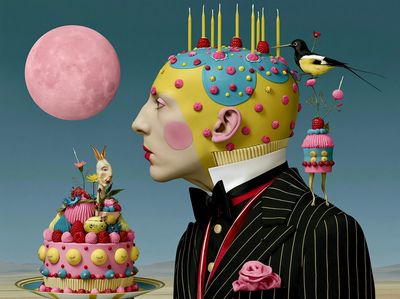 Surreal Cake Portrait Print.