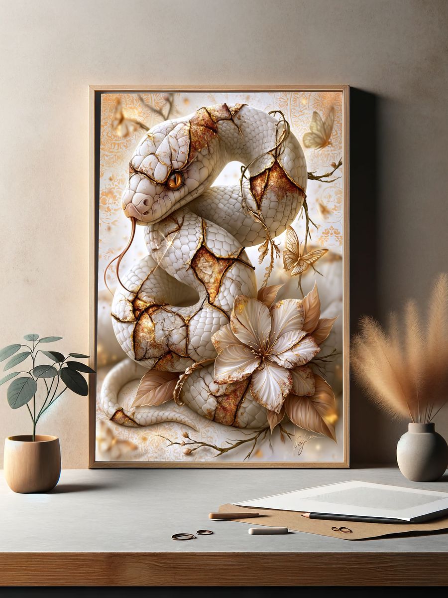 Golden Serpent and Bloom Poster. — room view 2