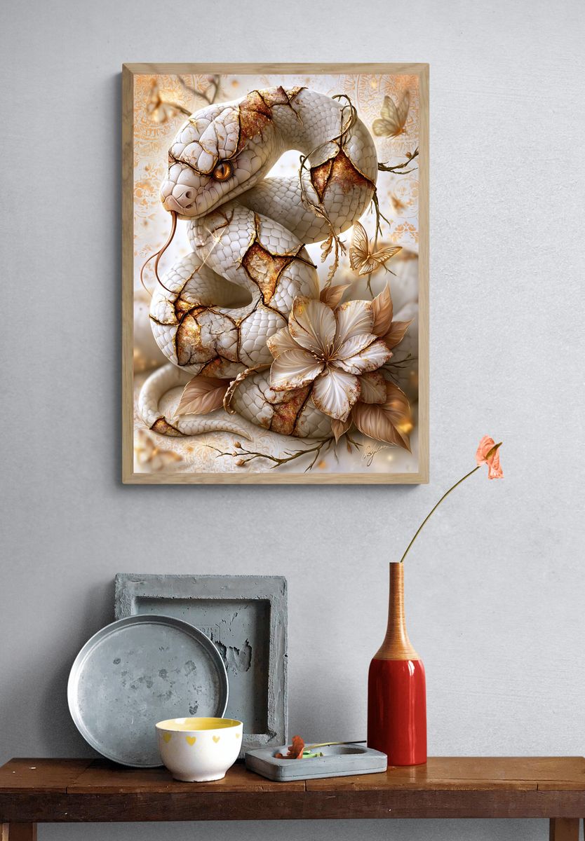 Golden Serpent and Bloom Poster. — room view 3