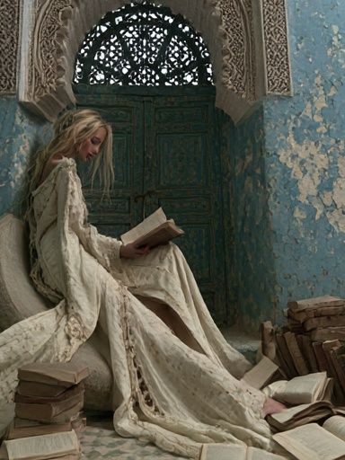 Reading in Blue Ruins Fine-Art Print. poster — fine-art art