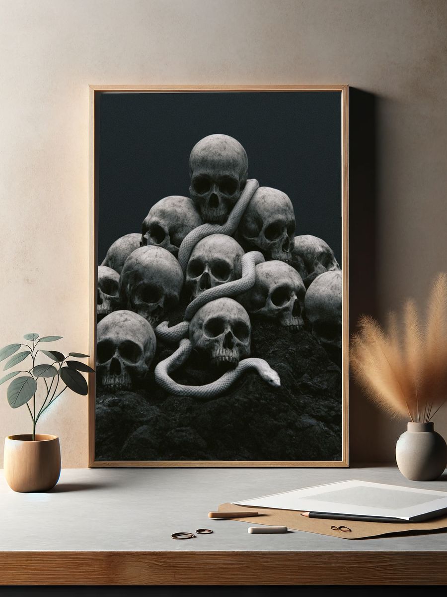 Skull Serpent Dark Print. — room view 2