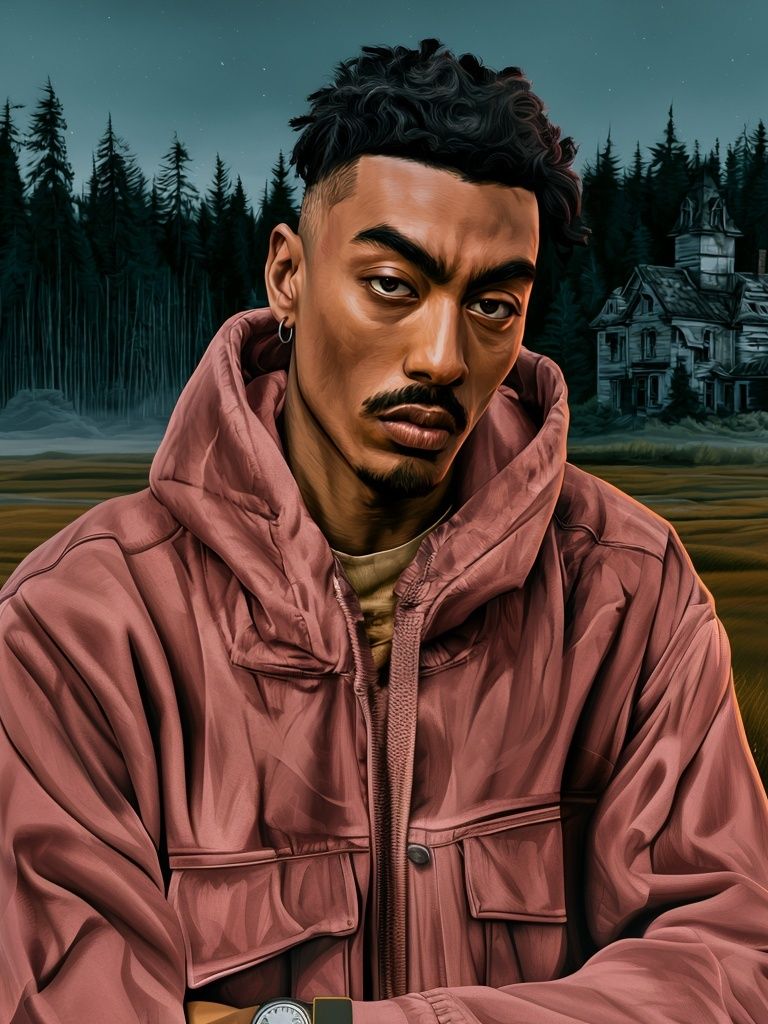 Moody Portrait in the Pines Poster. poster — fine-art art