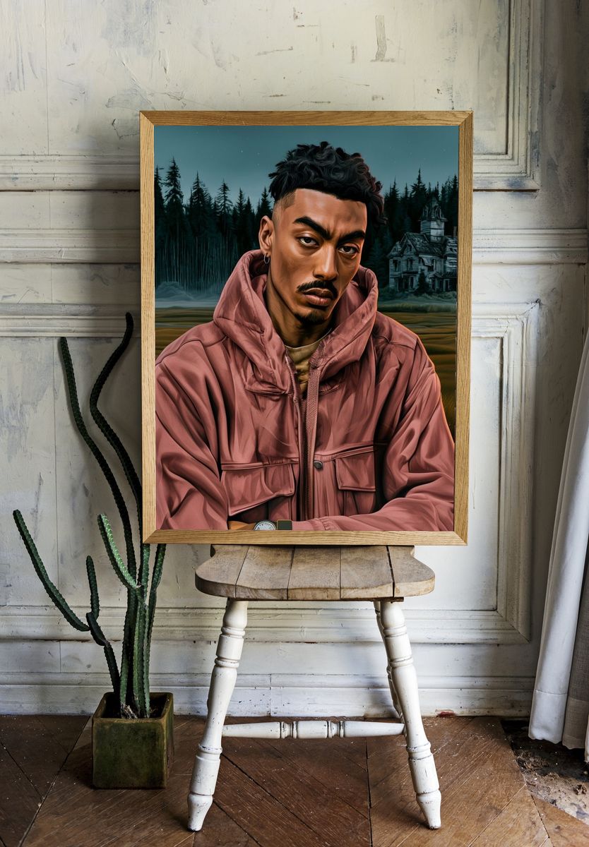 Moody Portrait in the Pines Poster. room preview