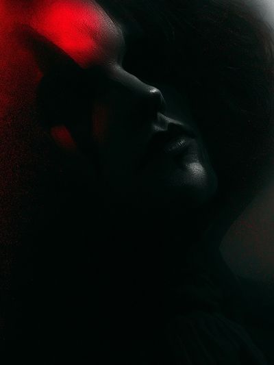 Red Noir Face Silhouette Poster.