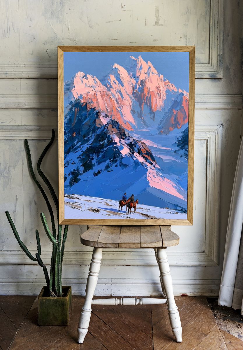 Alpine Sunrise Mountain Print. room preview