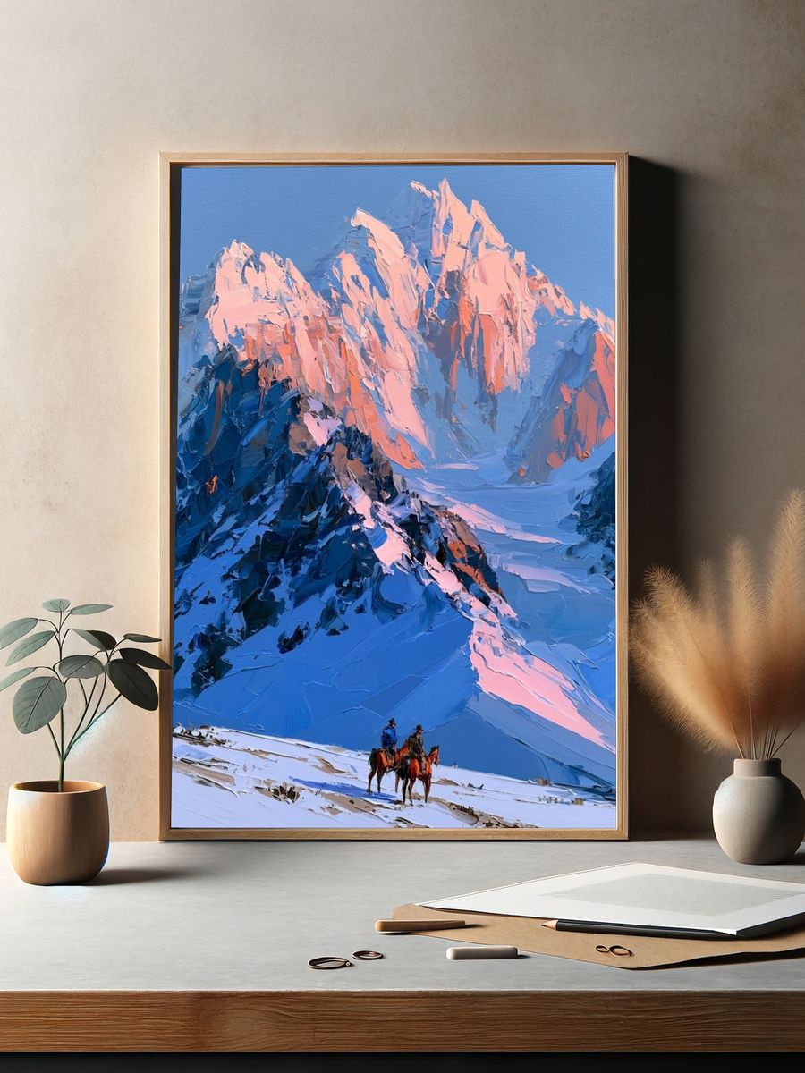 Alpine Sunrise Mountain Print. — room view 2