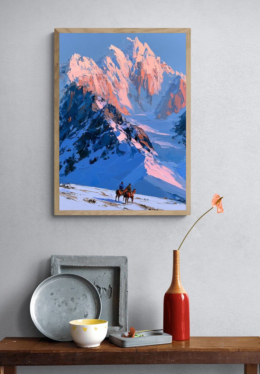 Alpine Sunrise Mountain Print. — room view 3