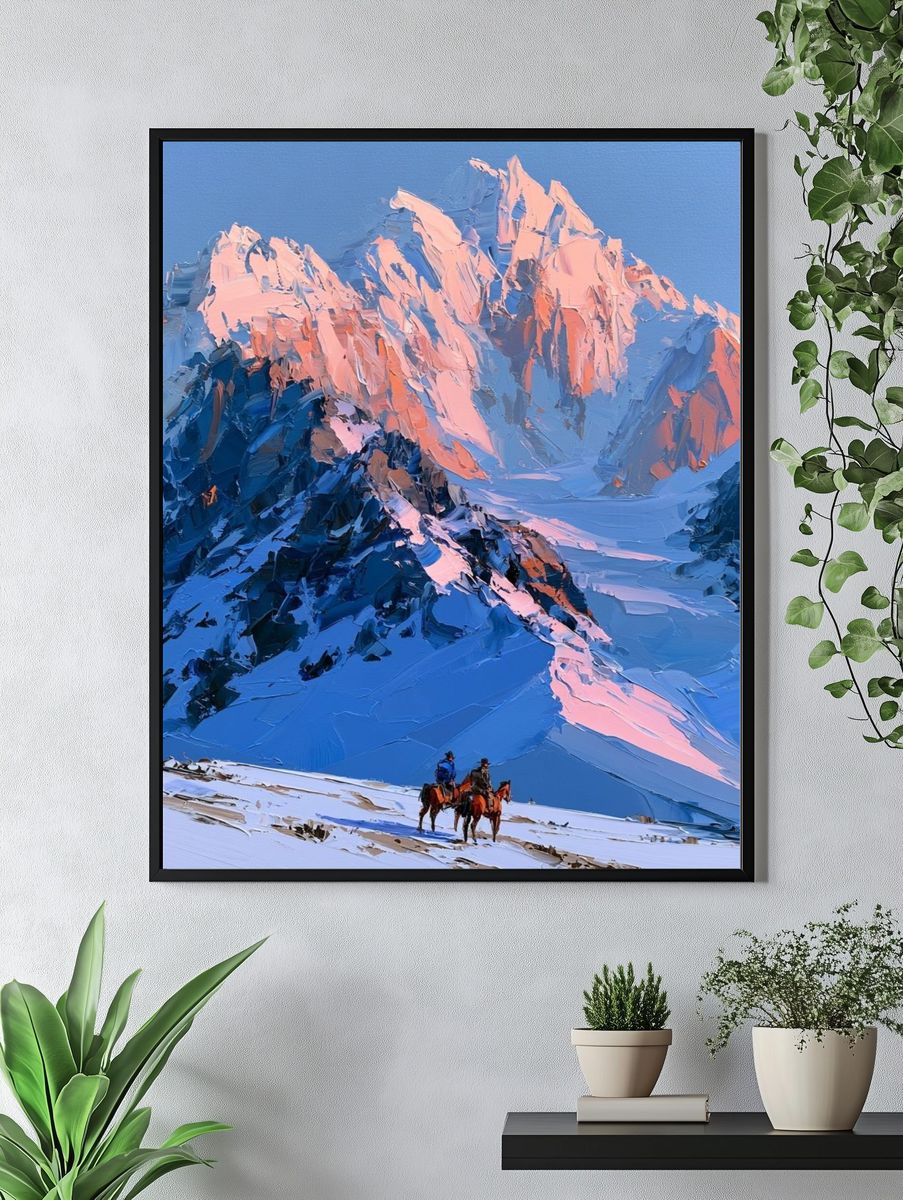Alpine Sunrise Mountain Print. — room view 4