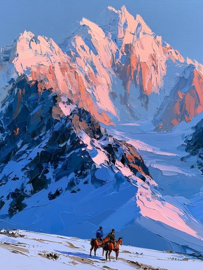 Alpine Sunrise Mountain Print. poster